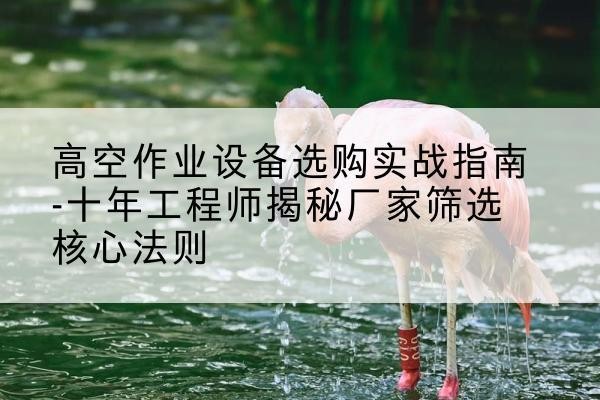 江都剪叉式升降机厂家-高空作业设备选购实战指南-十年工程师揭秘厂家筛选核心法则